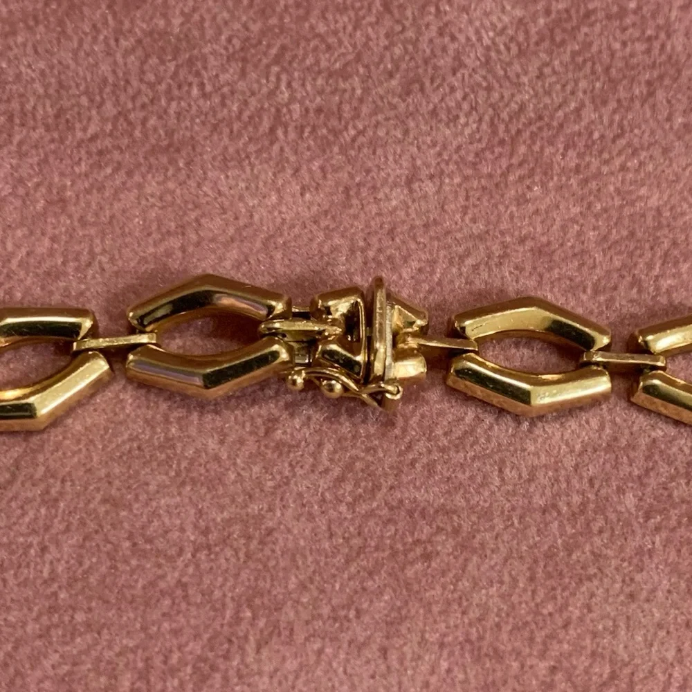 14kt ITALIAN YELLOW GOLD 16” CHOKER STYLE NECKLACE AND BRACELET SET - Picture 5 of 11